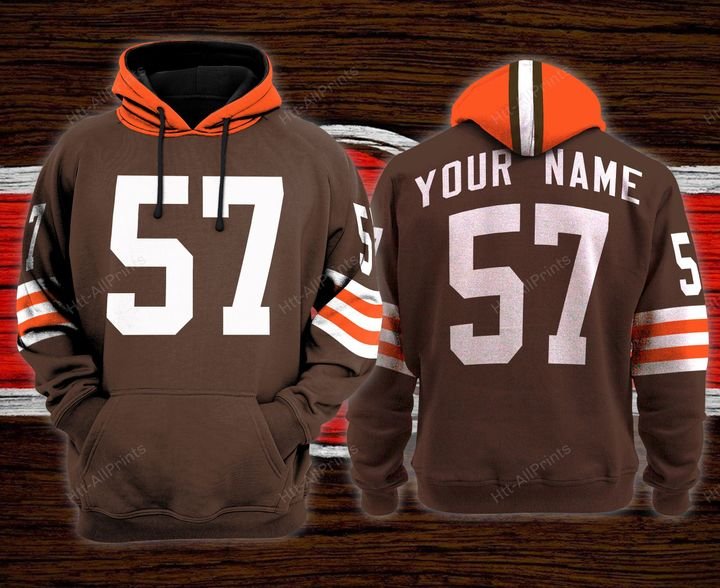 Cleveland browns custom name baseball hoodie 2