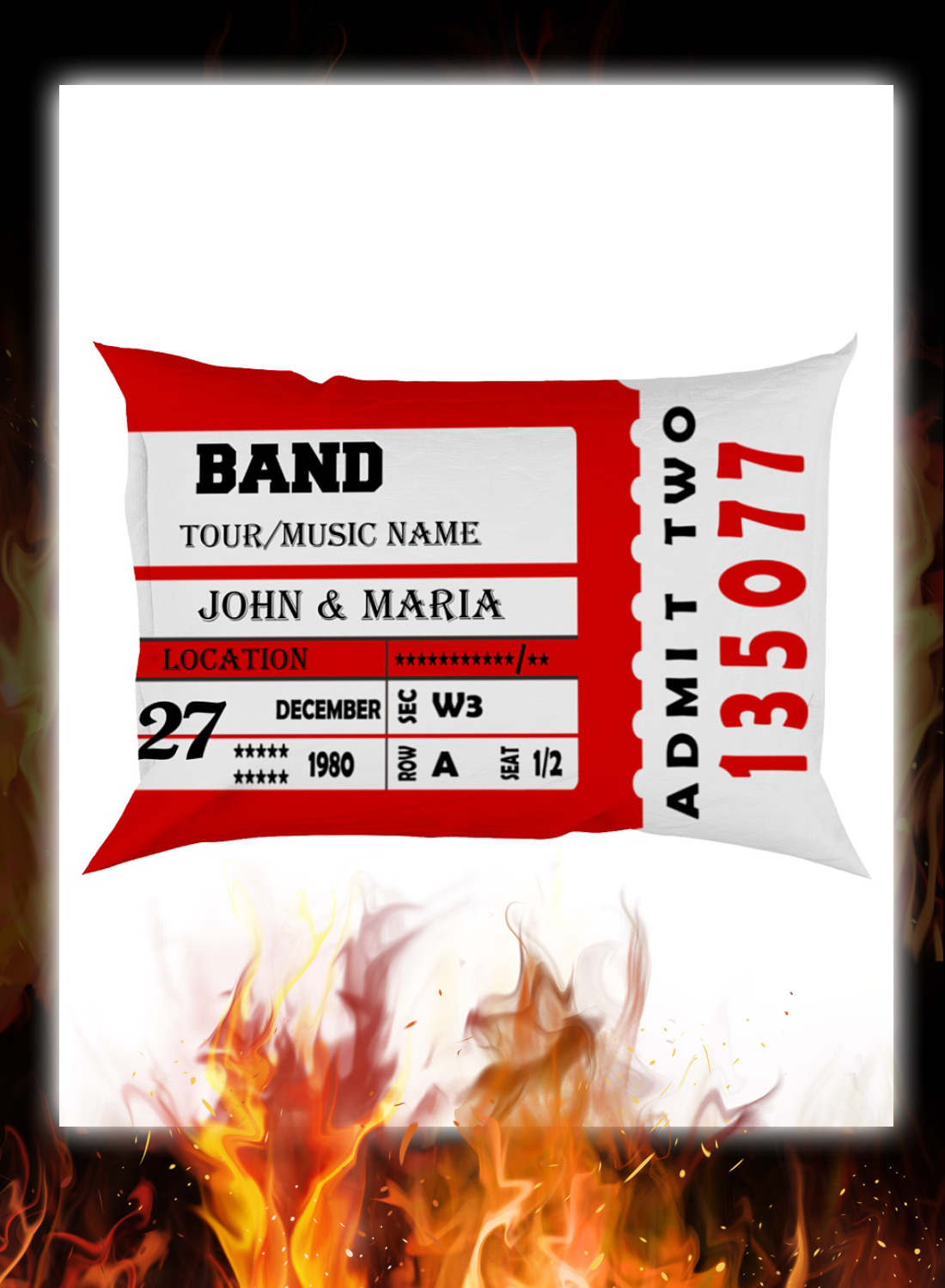 Custommize Music Concert Ticket Pillowcase 3
