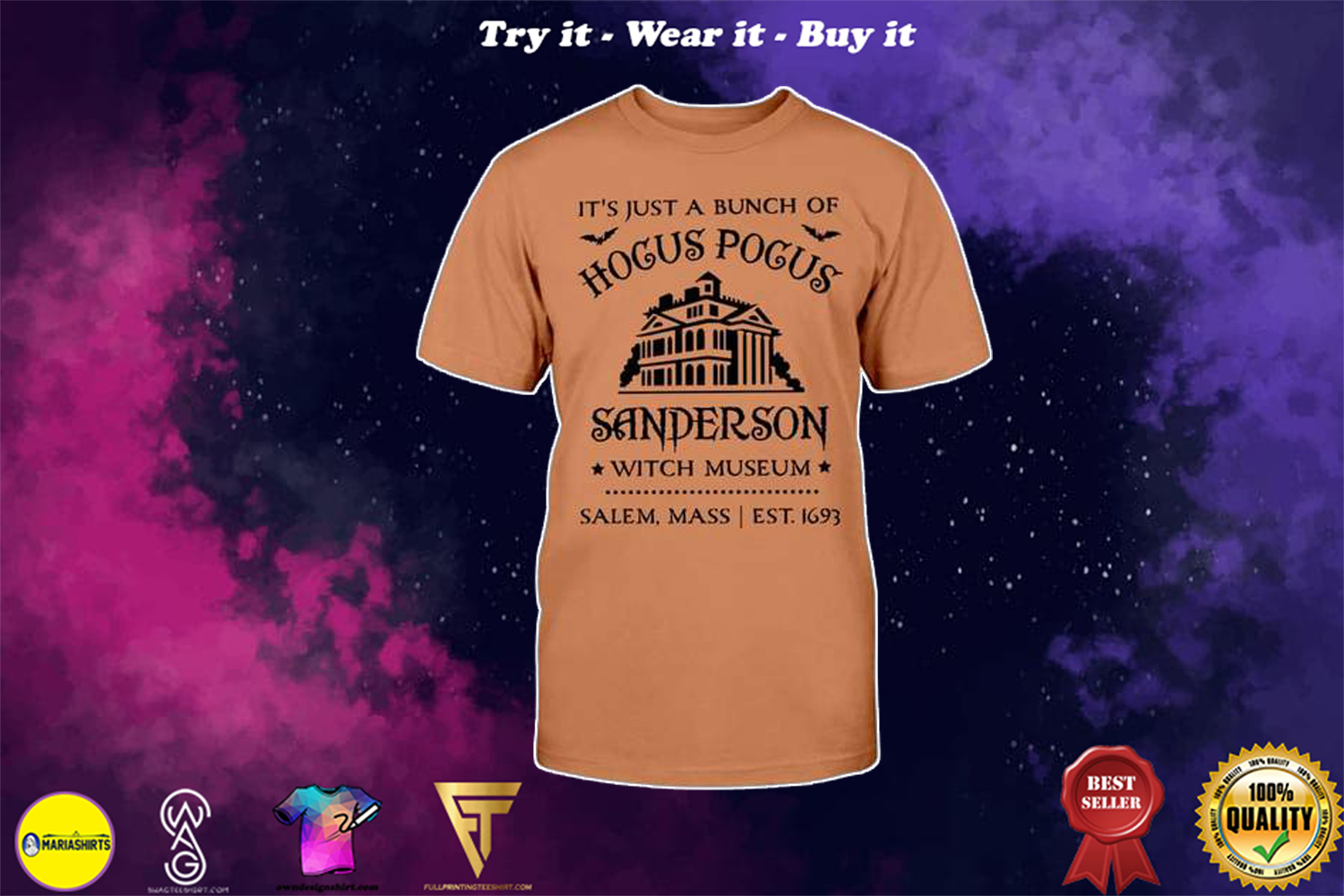 halloween its just a bunch of hocus pocus sanderson witch museum shirt