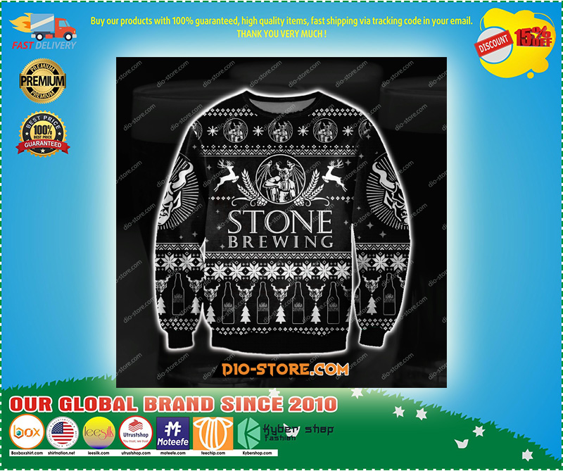 STONE BREWING 3D ALL OVER PRINT UGLY CHRISTMAS SWEATER 3