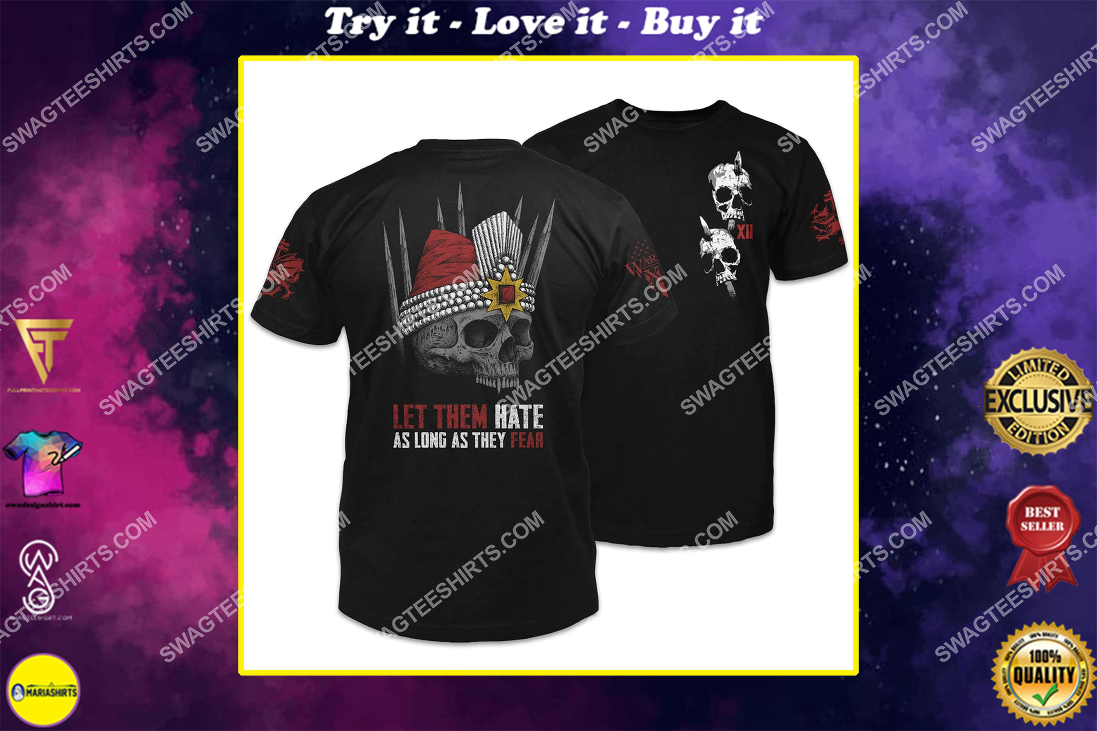 [special edition] let them hate as long as they fear vlad skull shirt – maria