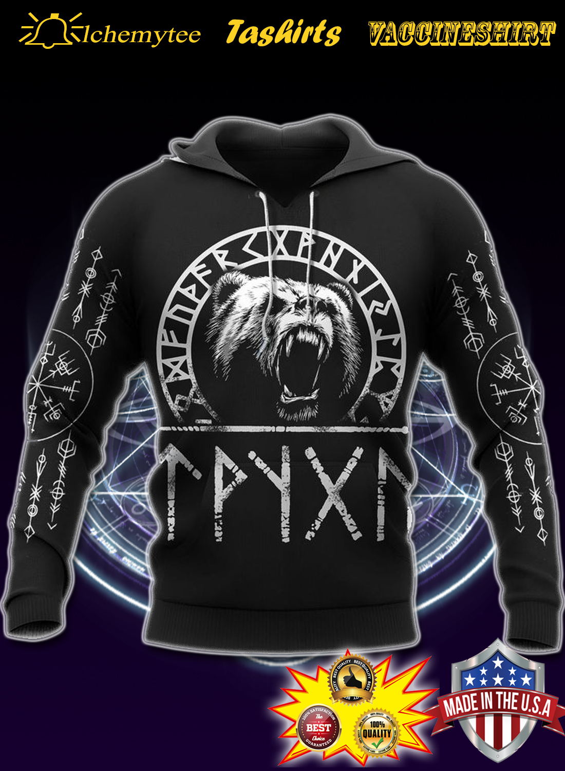 Viking bear raven of odin 3d hoodie – Hothot 230421