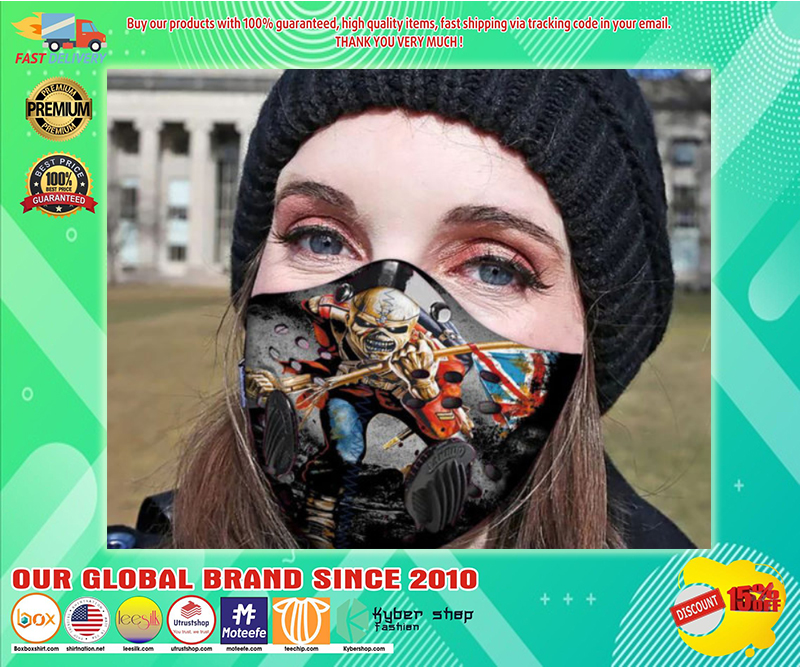 Death skull iron maiden filter carbon face mask