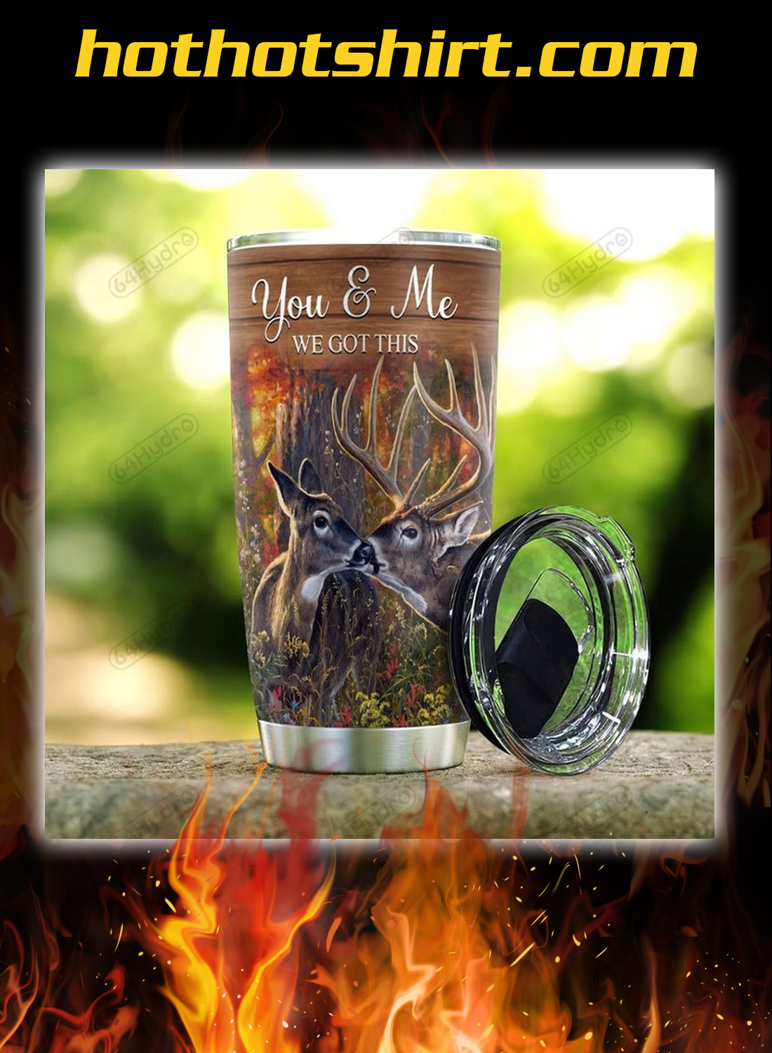 Deer couple to my husband your wife you and me tumbler 1