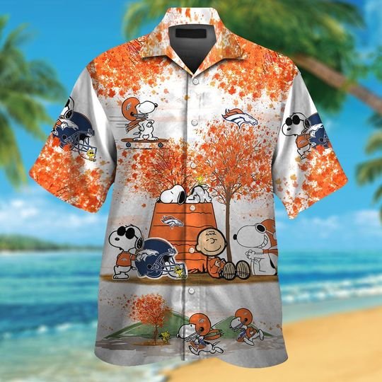 Denver broncos The Peanuts Snoopy autumn hawaiian shirt,short -BBS