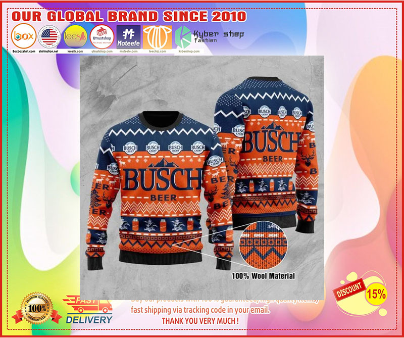 Busch Light Wool Ugly Christmas Sweater 1
