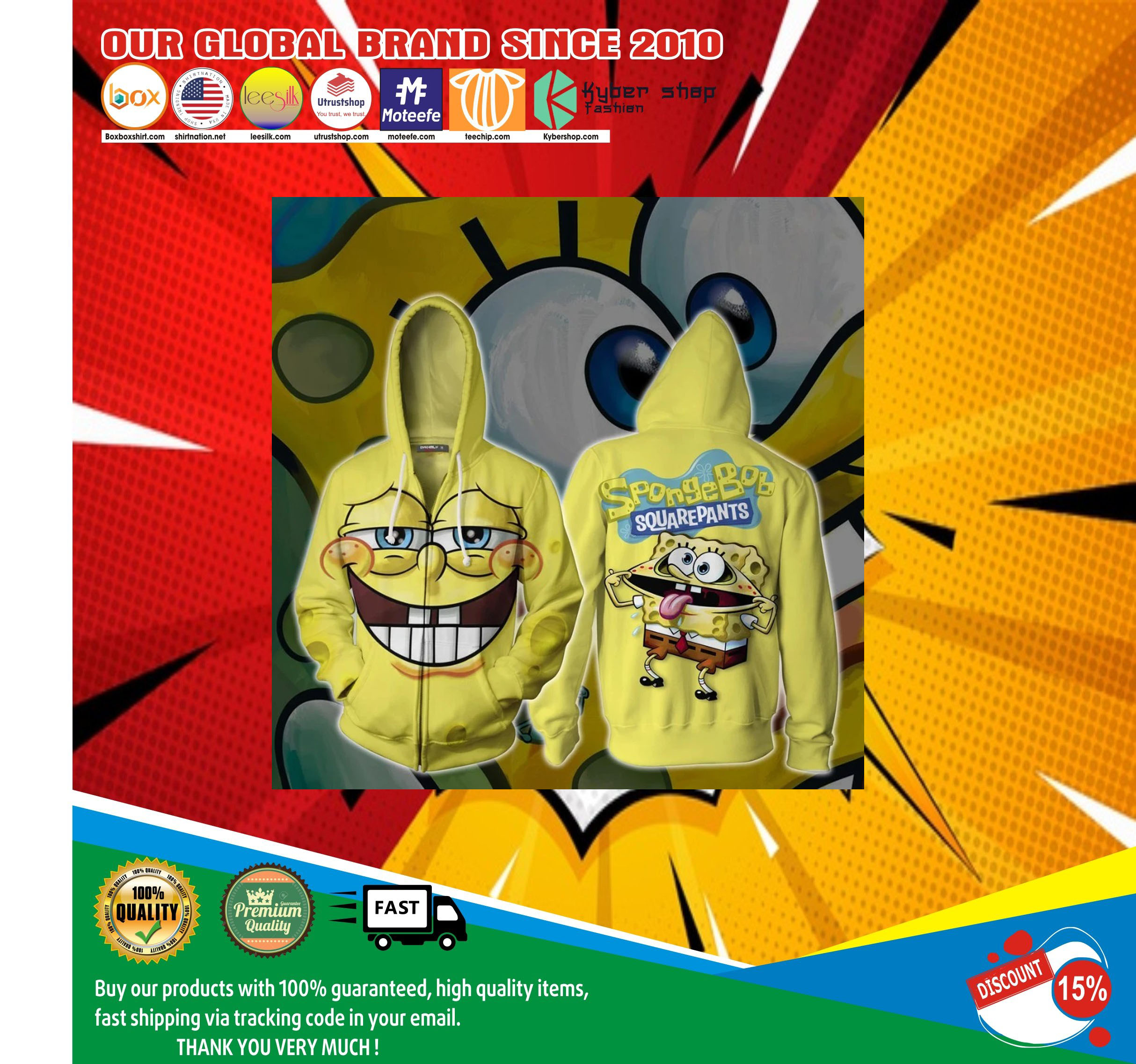 Spongebob squarepants unisex 3d hoodie1