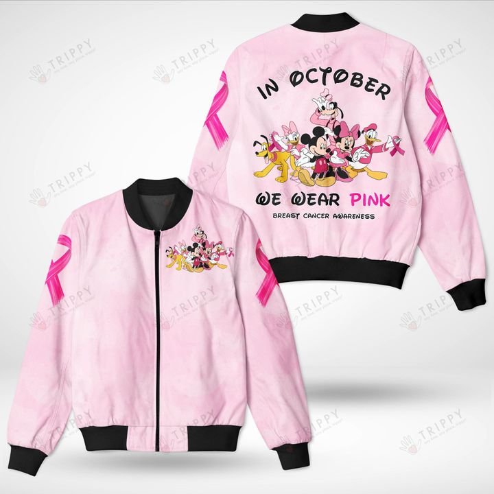 Disney In October We Wear Pink Breast Cancer Awareness 3D All Over Printed Shirt 4