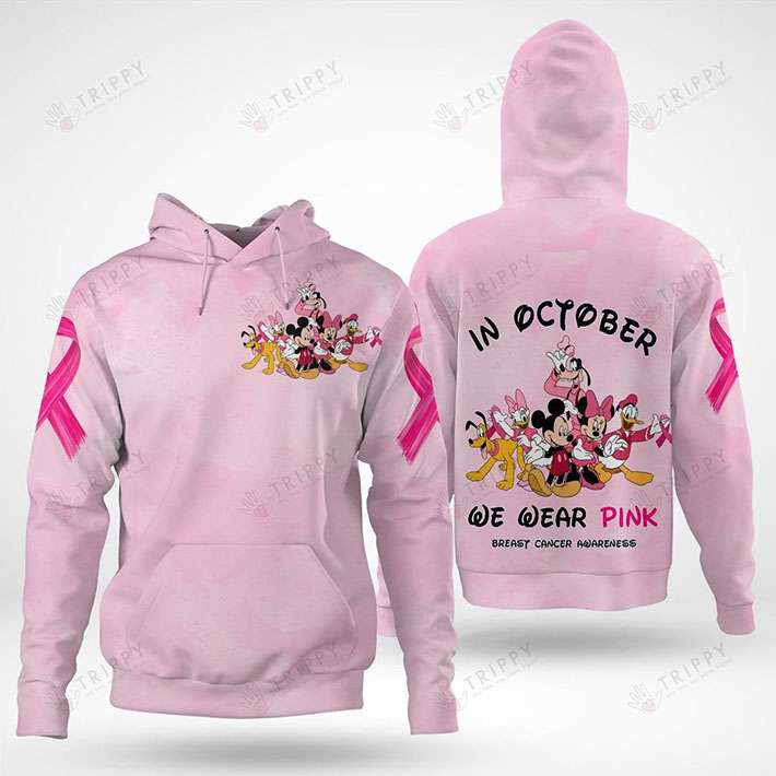 Disney In October We Wear Pink Breast Cancer Awareness 3D Hoodie, Shirt – LIMITED EDITION