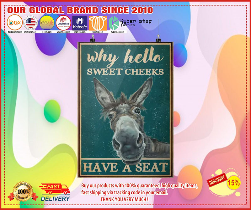 Donkey why hello sweet cheeks have a seat poster