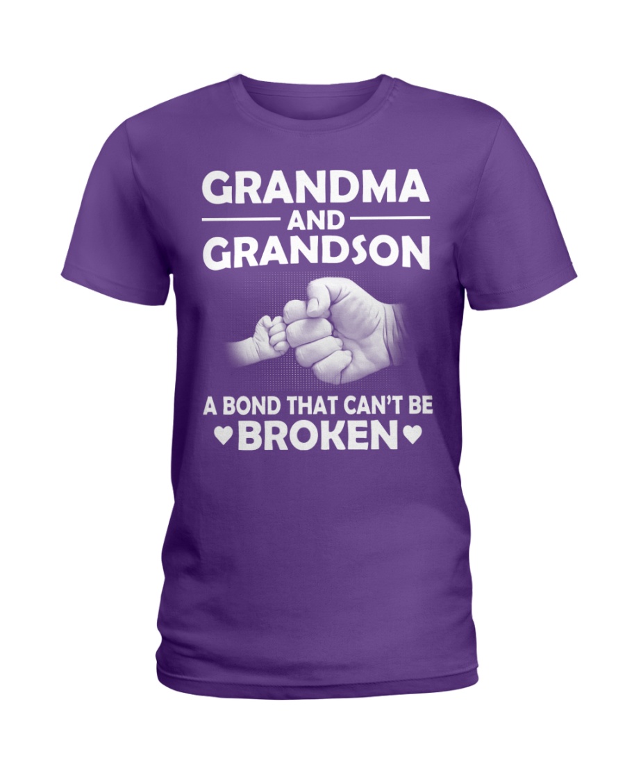 Grandma and grandson a bond that cant be broke lady shirt