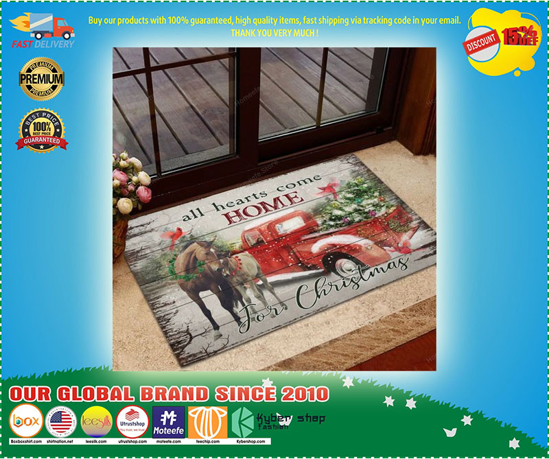 Horse all hearts come home Christmas doormat