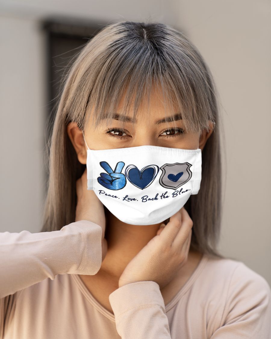 Peace love back the blue cloth mask - pic 1