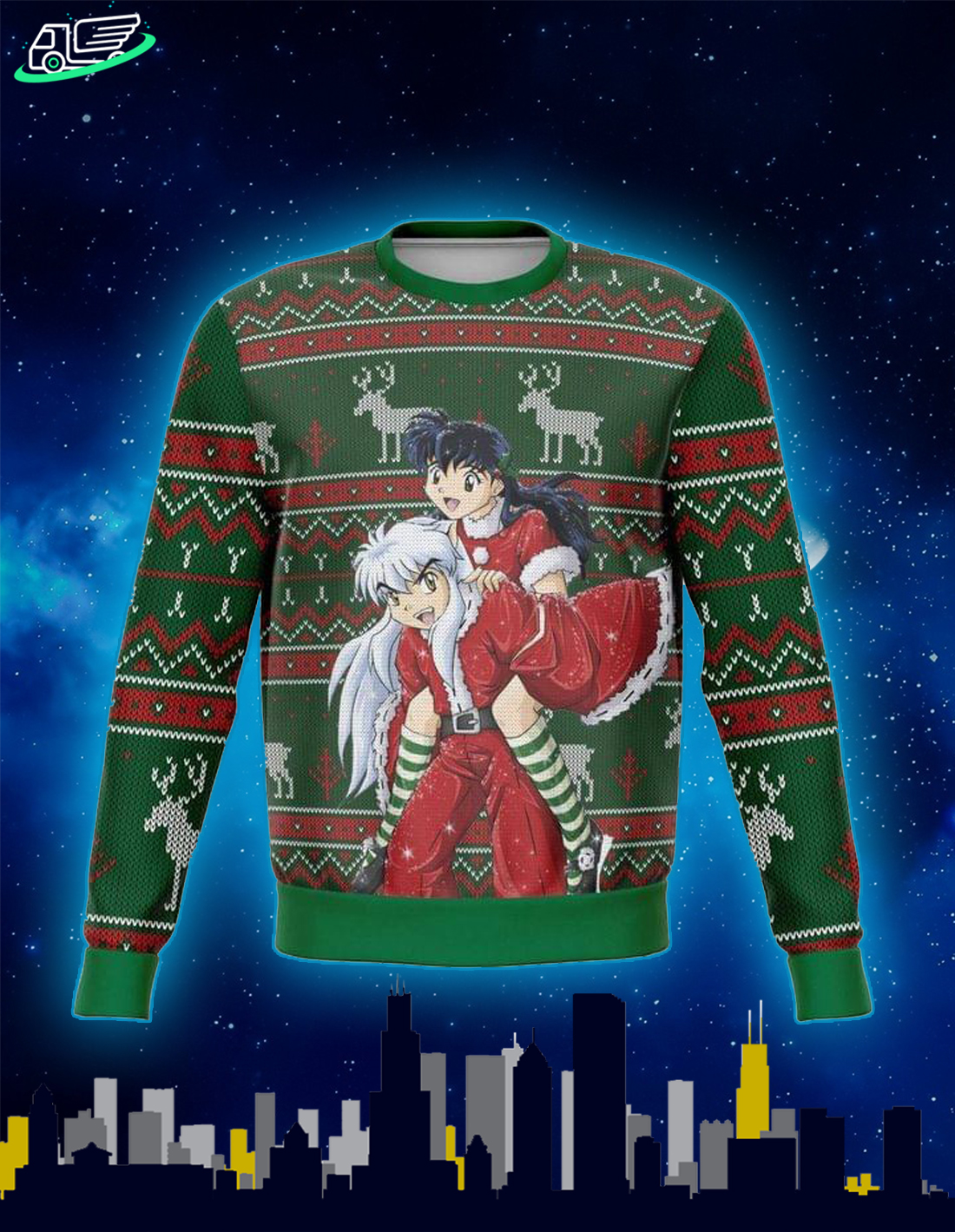 Inuyasha and kagome ugly christmas sweater