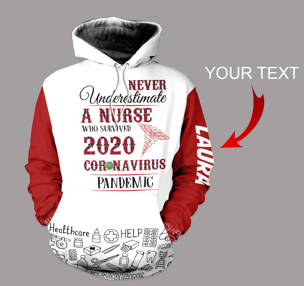 Personalize Custom Name Never Underestimate A Nurse Who Survived 2020 Coronavirus Pandemic 3d hoodie – Saleoff 25032012