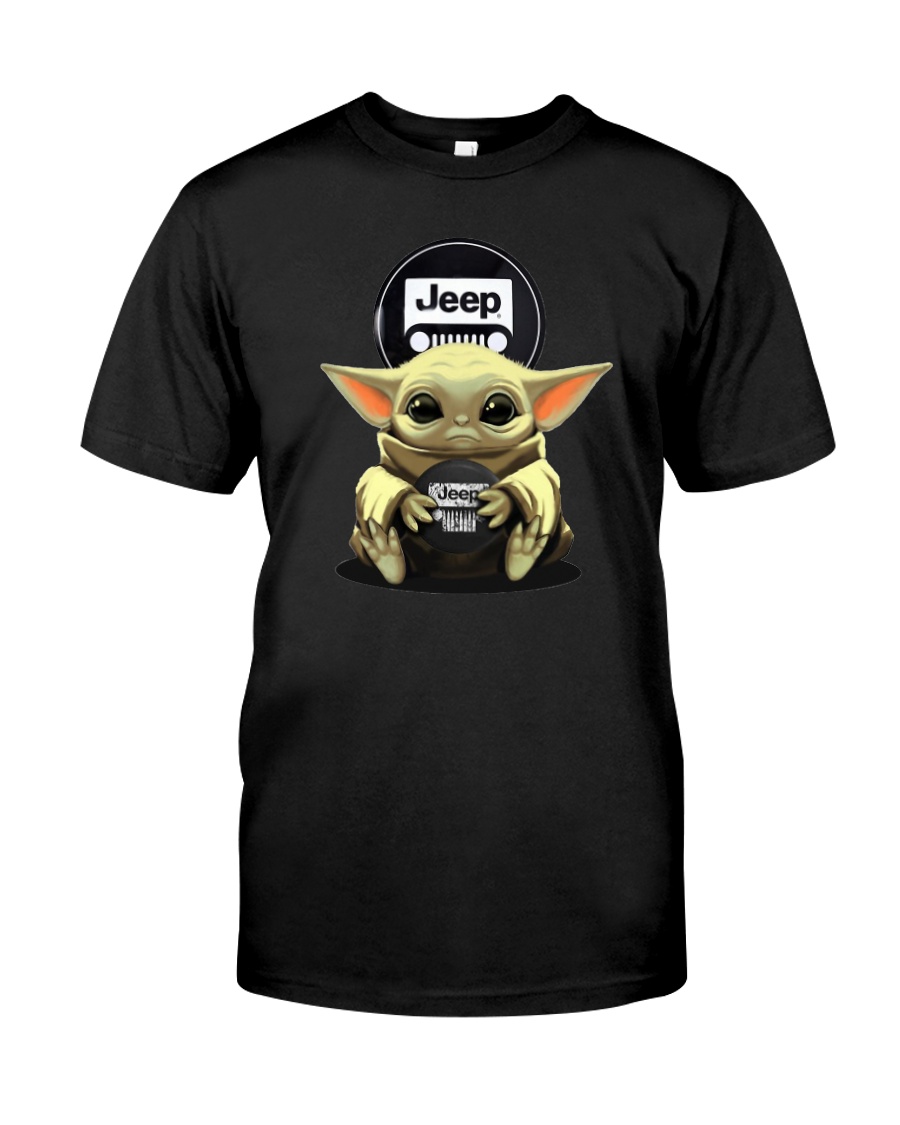 Baby Yoda hug Jeep shirt