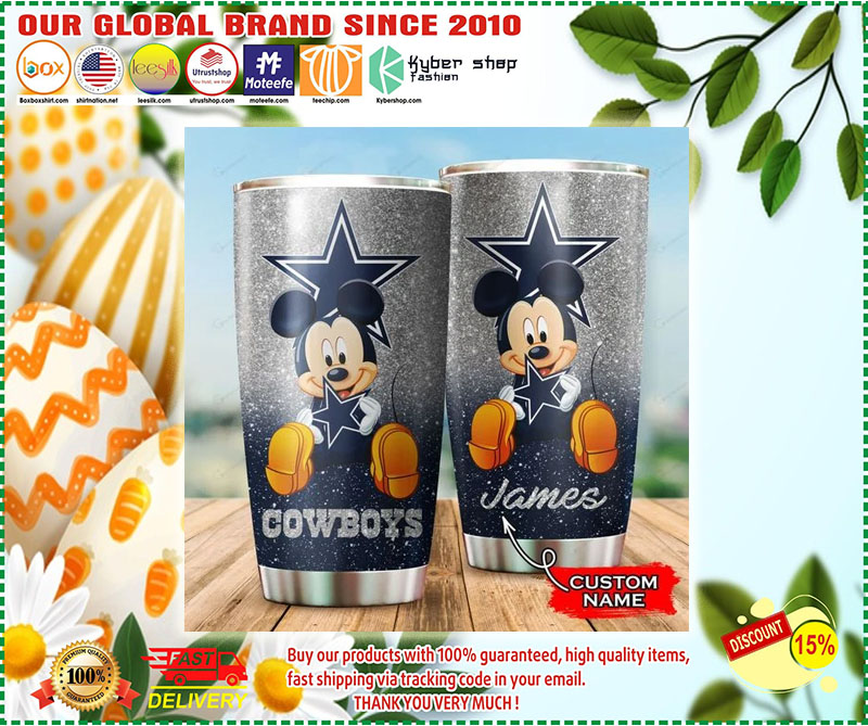 Mickey Mouse Dallas Cowboys custom name Tumbler 2