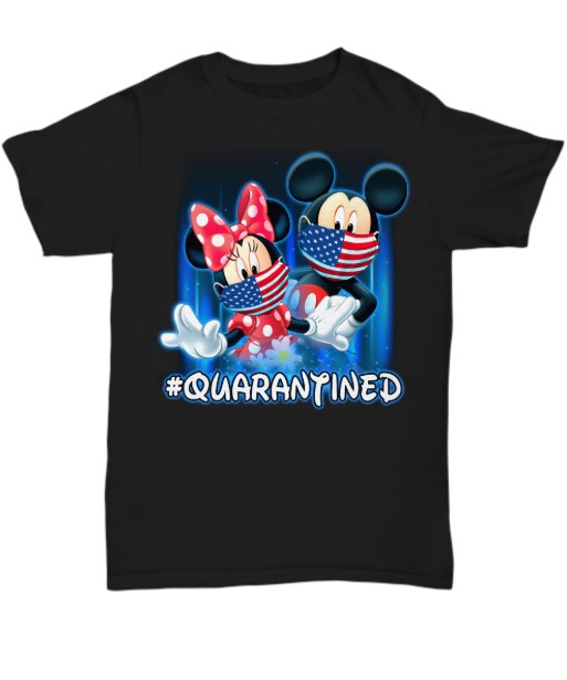 Mickey and Minnie mouse wearing mask quarantined classic shirt