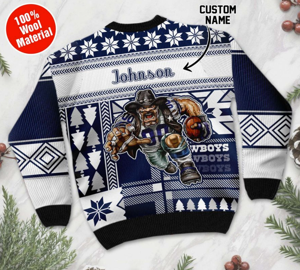 Personalized Dallas Cowboys ugly sweater 2