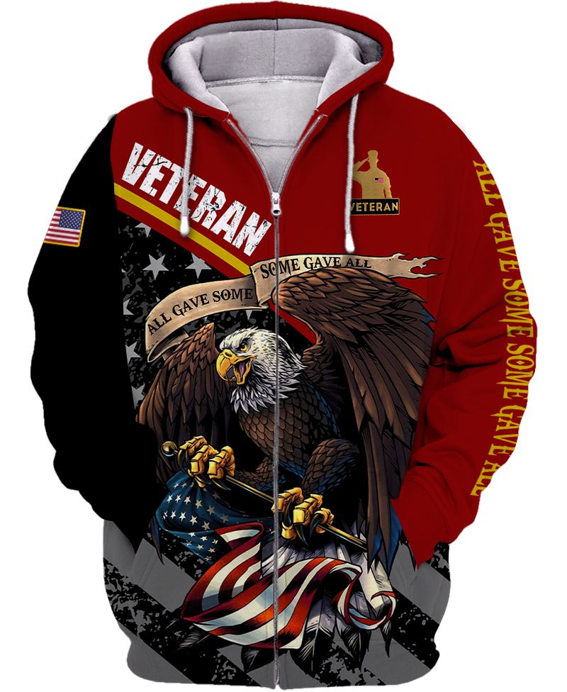 Eagle National Vietnam War Veterans Day 3d zip hoodie