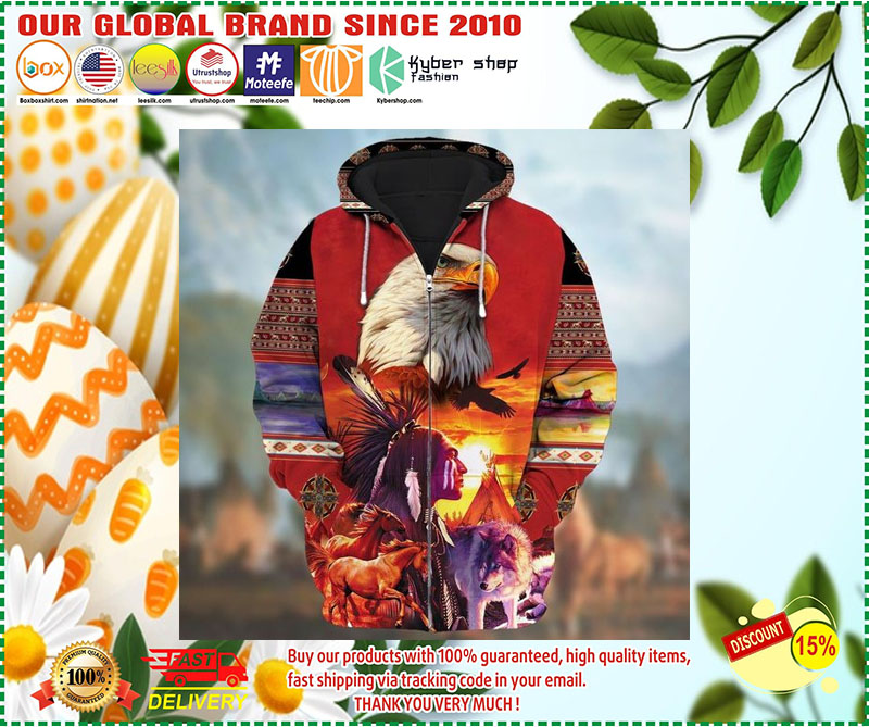 Eagle native american zip hoodie 3