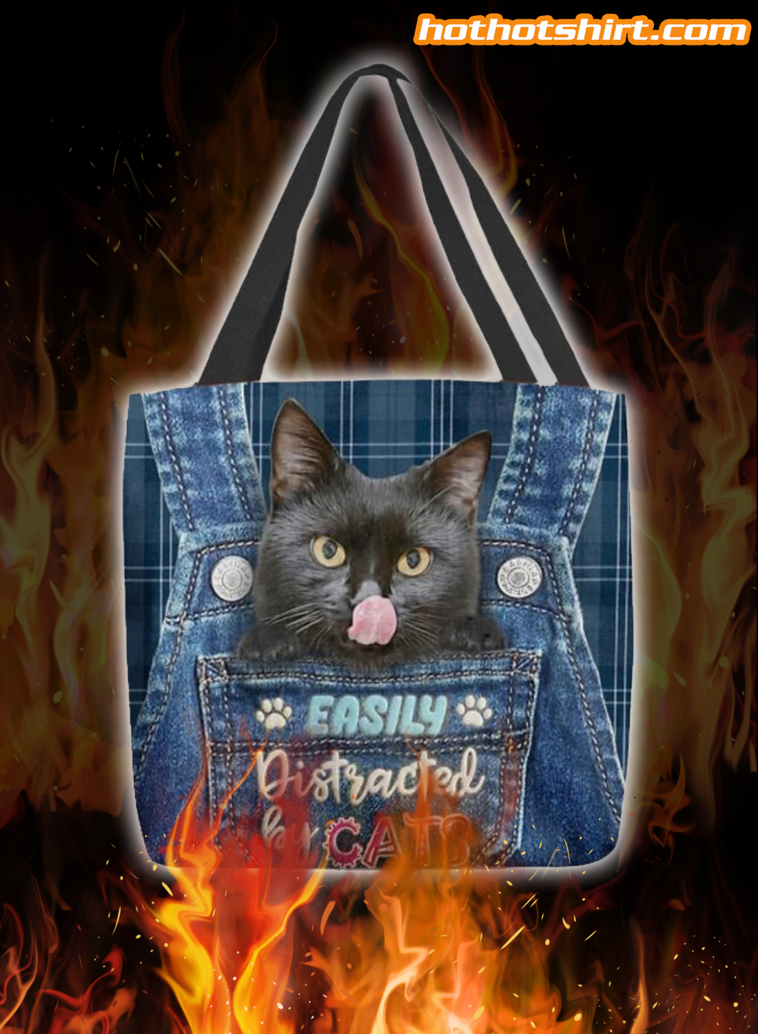 Easily distracted by cats tote bag