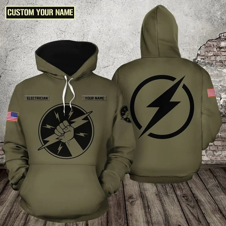 Electrician Custom Name 3D Hoodie – LIMITED EDITION