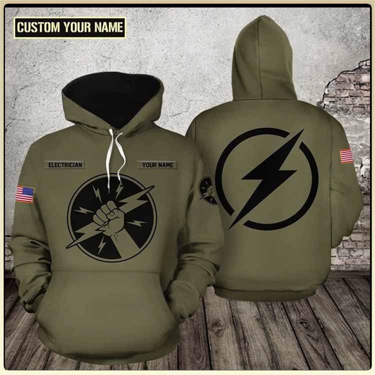 Electrician Custom Name 3D Hoodie2