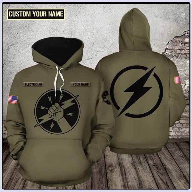 Electrician Custom Name 3D Hoodie3