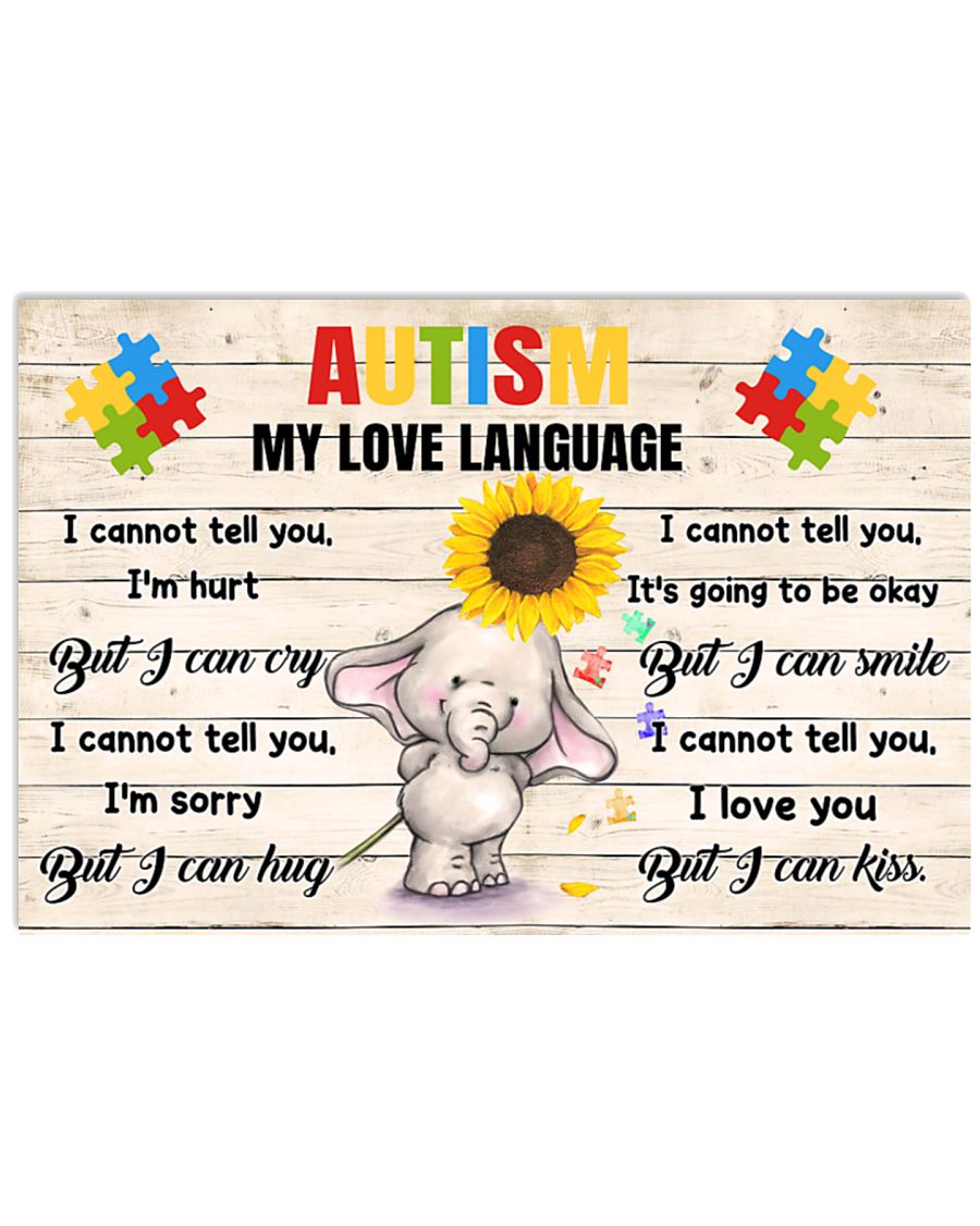 Elephant Autism my love language poster