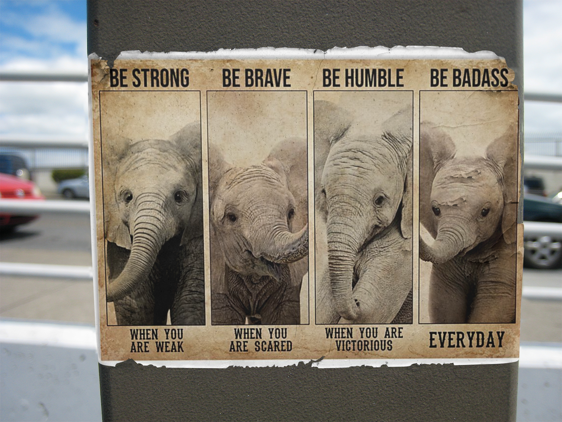 Elephant be strong be brave be humble be badass poster 4