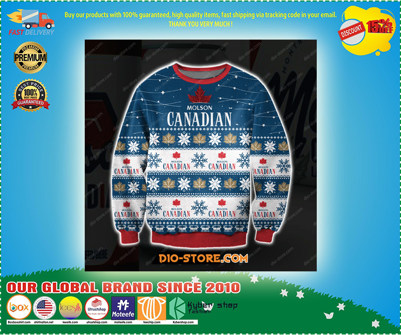 3D ALL OVER PRINT MOLSON CANADIAN UGLY CHRISTMAS SWEATER 2