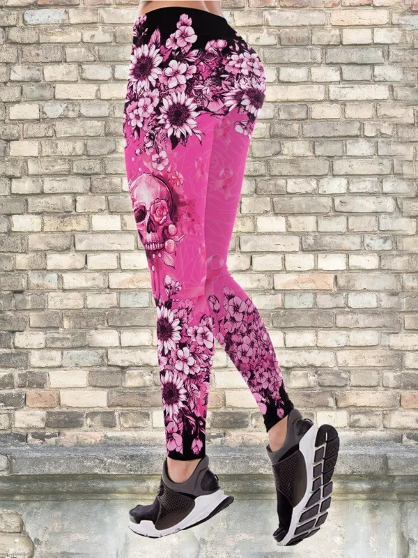 Skull Breast Cancer Warrior hoodie and legging3