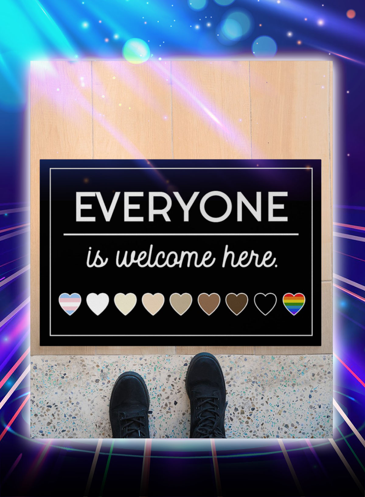 Everyone is welcome here doormat - Picture 1