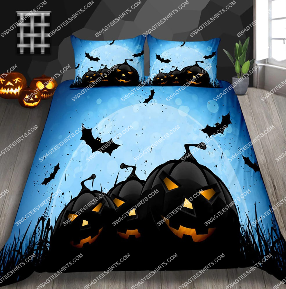 [special edition] Halloween night horror pumpkin with the moon full printing bedding set – maria