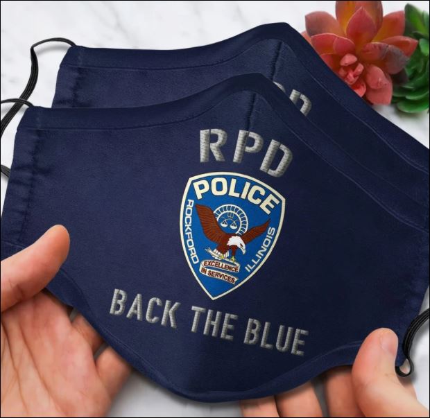 Rockford illinois police back the blue face mask