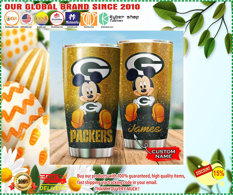 Mickey Mouse Green Bay Packers custom name Tumbler 3