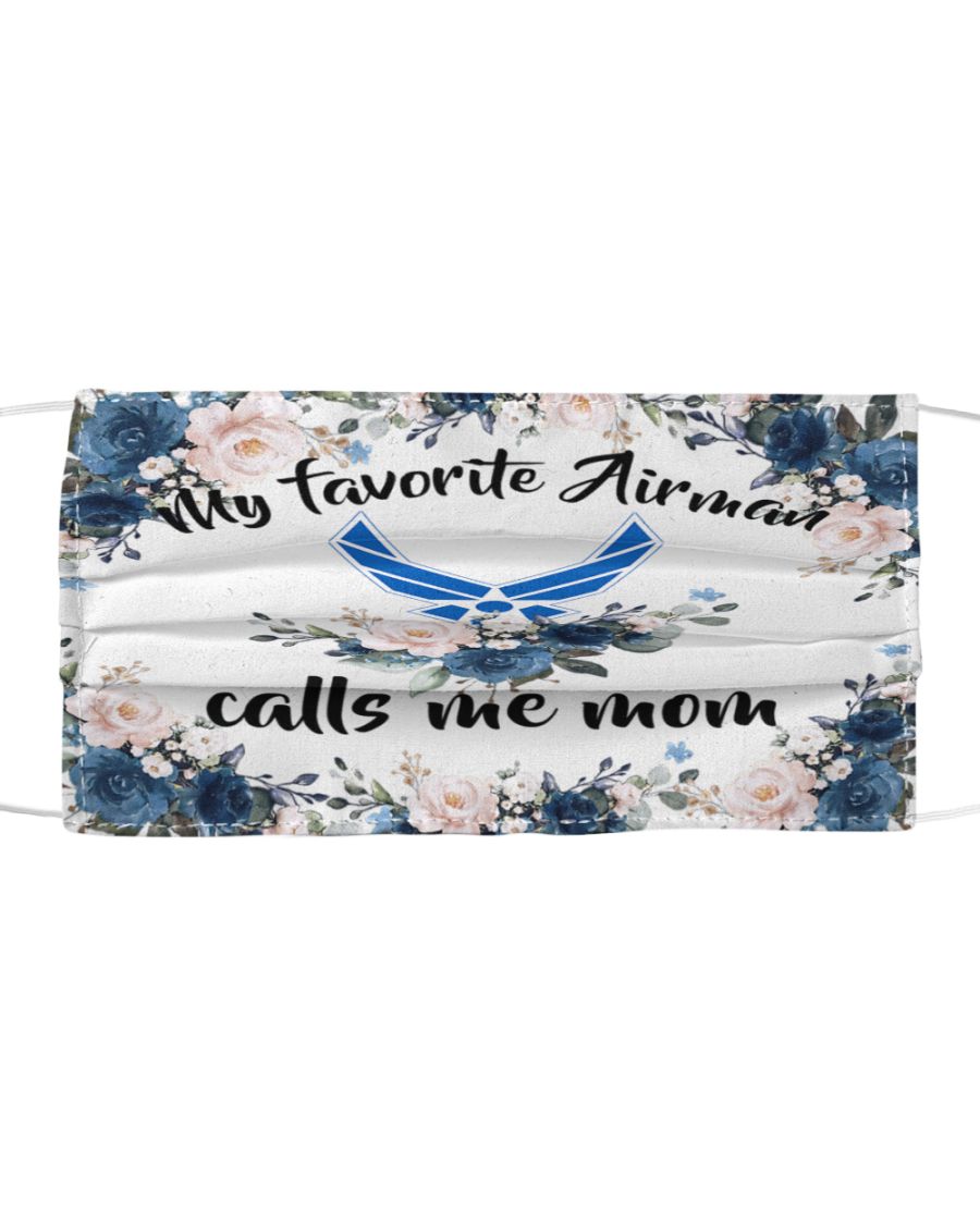 My favorite airman calls me mom flower face mask