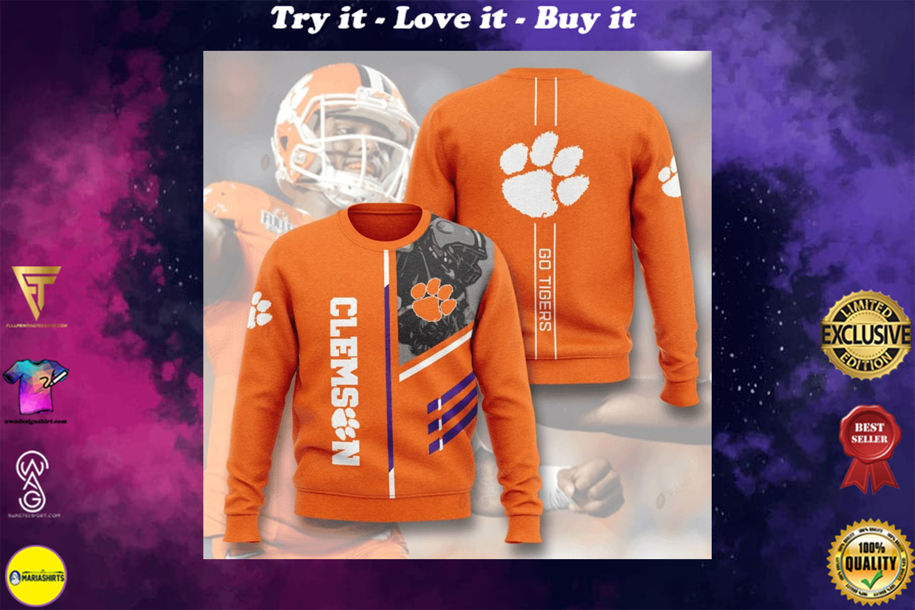 [special edition] clemson tigers football go tigers full printing ugly sweater – maria