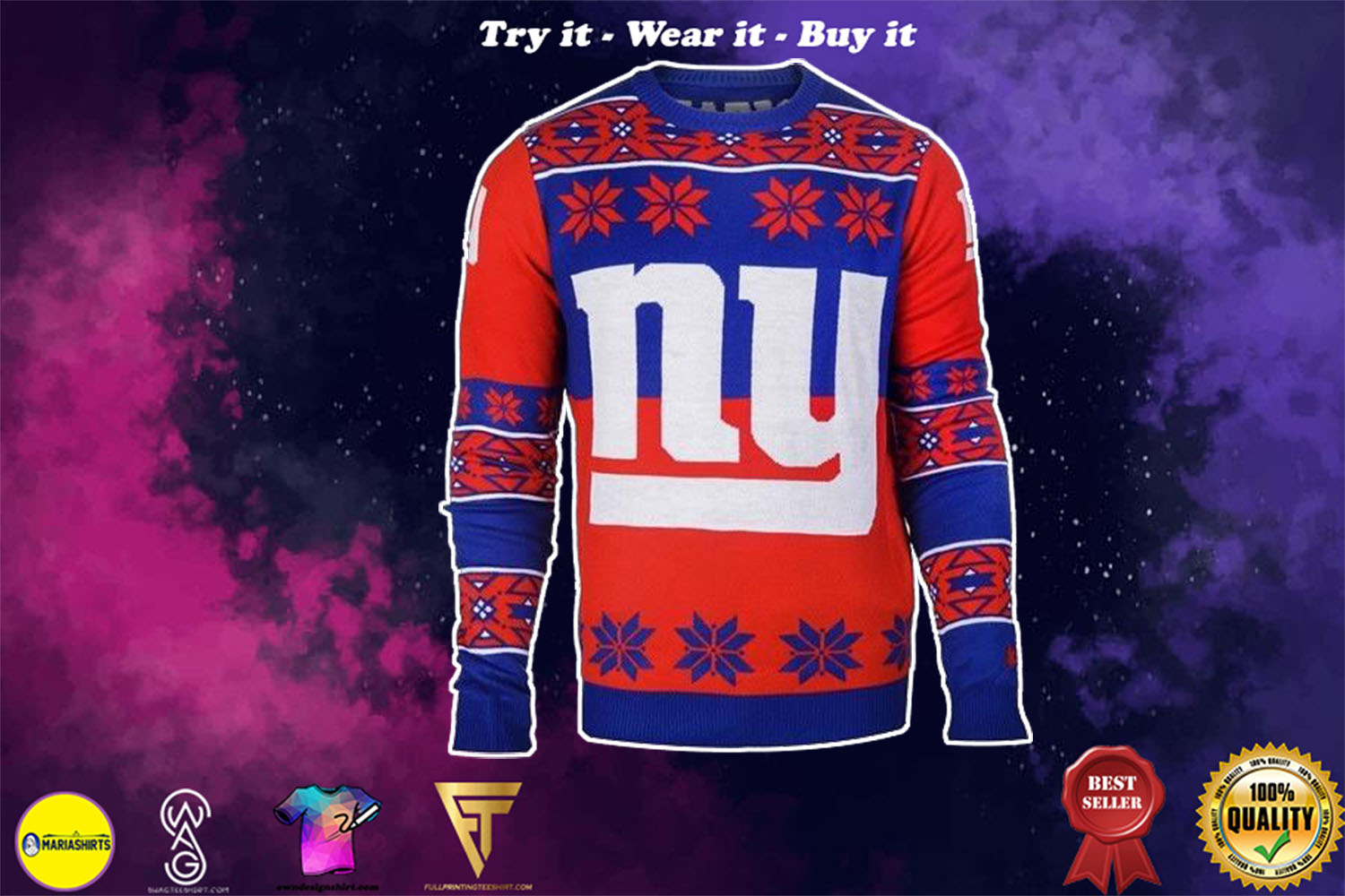 new york giants national football league ugly christmas sweater