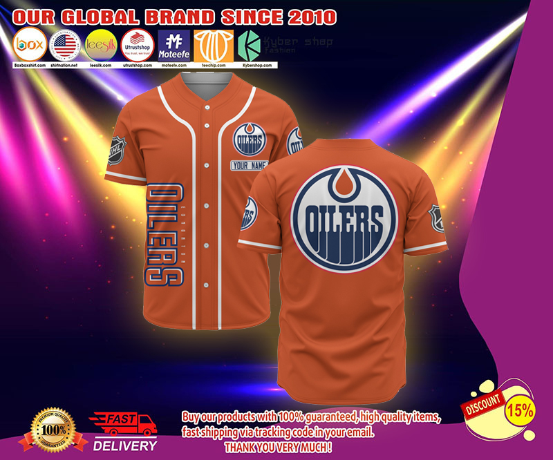 Edmonton Oilers baseball jersey shirt 2