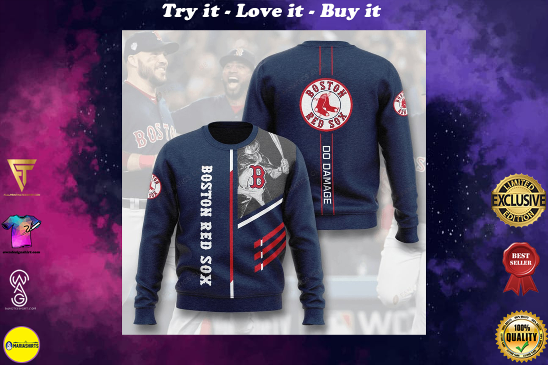 [special edition] boston red sox do damage full printing ugly sweater – maria