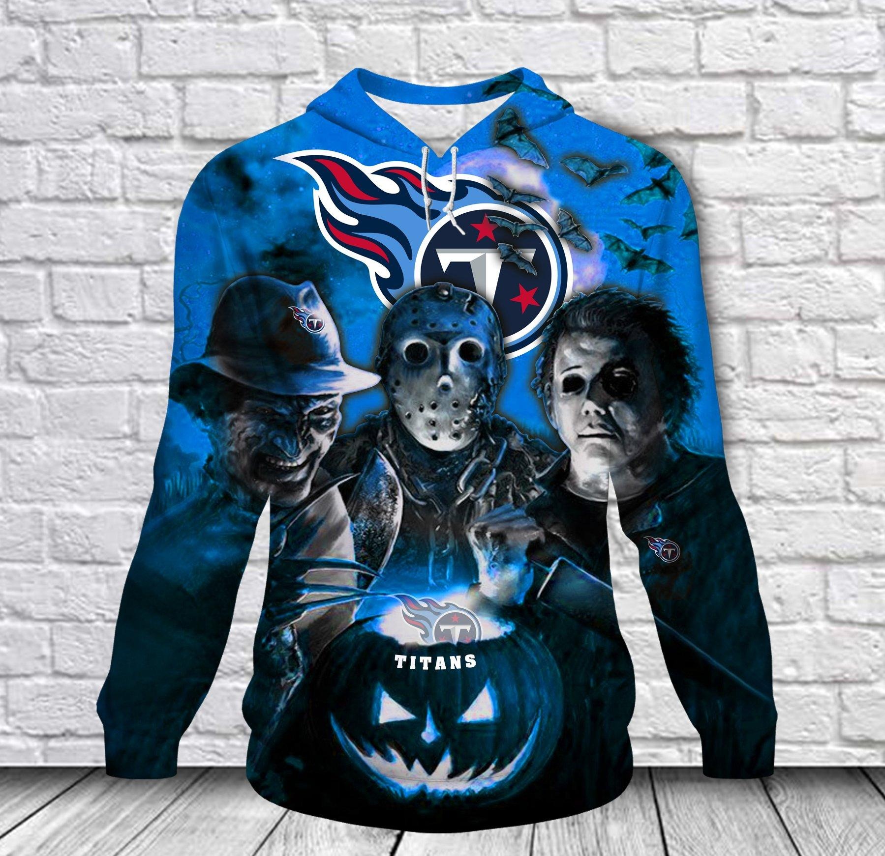 Tennessee Titans Halloween Horror Night 3D Pullover Hoodie