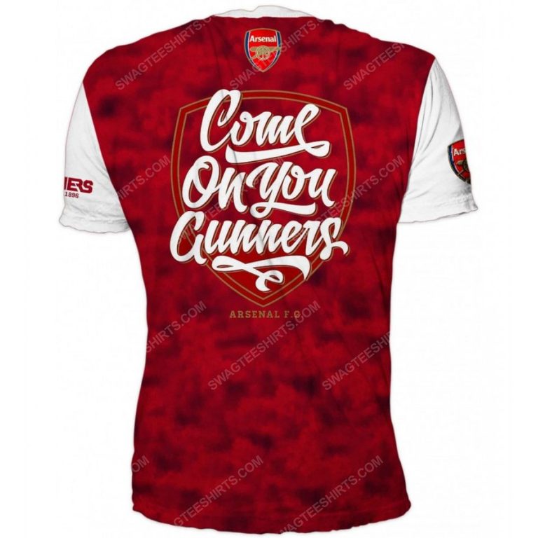 Football team arsenal fc gun cannon and shield full printing shirt - back