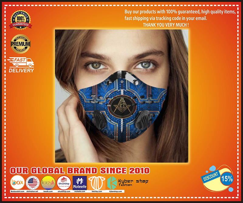 Freemason pride blue filter carbon face mask