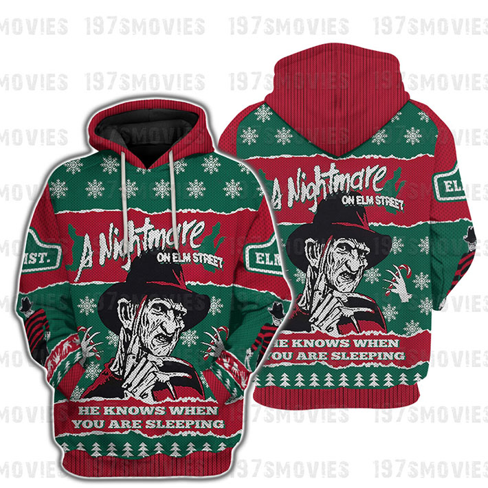 Freggy Krueger Horror A Nightmare He Knows When You Are Sleeping 3d Hoodie, Shirt – LIMITED EDITION