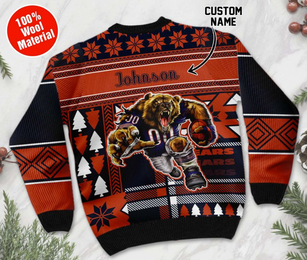 Personalized Chicago Bears ugly sweater 2