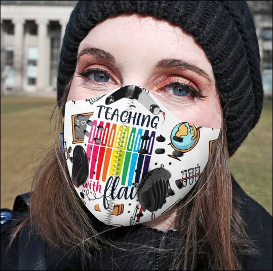 Teacher with flair filter activated carbon Pm 2.5 Fm face mask