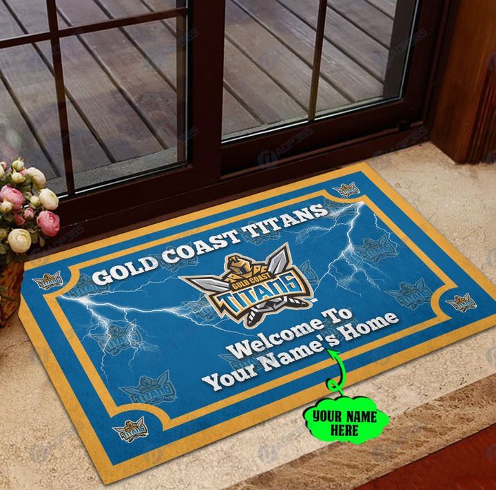 Gold Coast Titan welcome to home custom name doormat -BBS