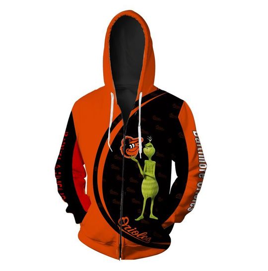 The grinch Baltimore orioles 3d all over print hoodie1